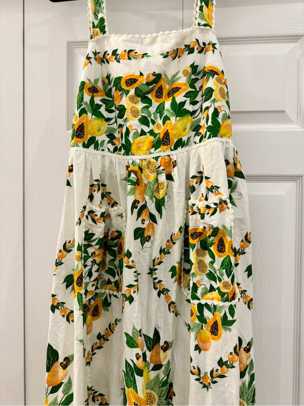 FARM Rio White Maxi Dress with Yellow Lemon & Green Leaf Print - Picture 5 of 6